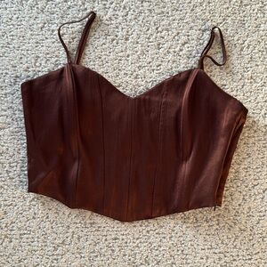 Zara brown corset top